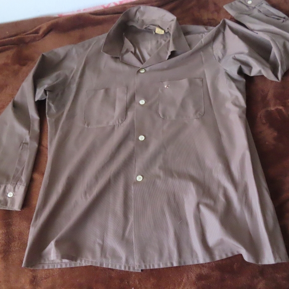 vintage unbranded shirt loop collar mother of pearl buttons 50s 60s - Picture 1 of 11